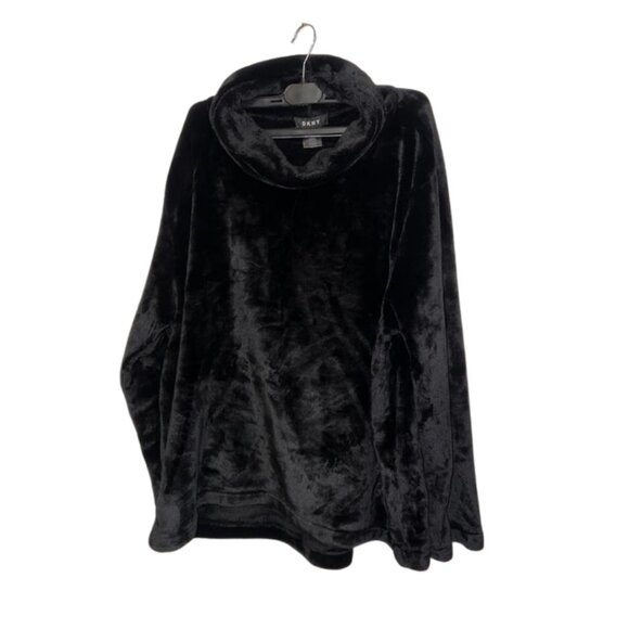 DKNY Black Plush Oversized Turtleneck – Size XL - Picture 2 of 4